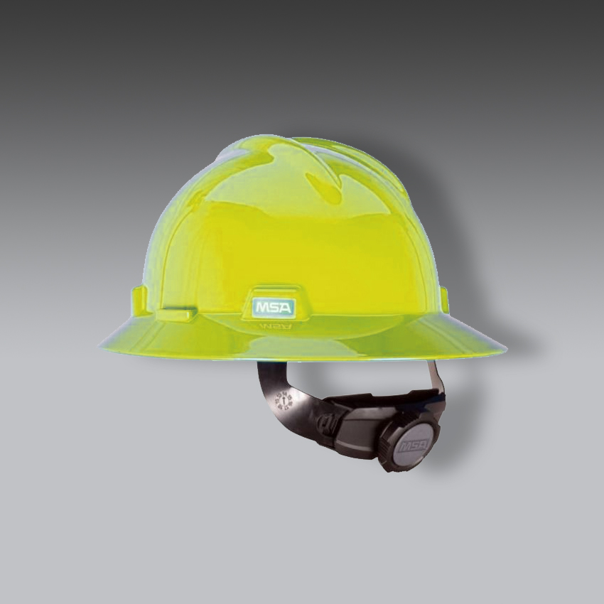 cascos para la seguridad industrial amarillo de ala completa v gard modelo v guard marca msa